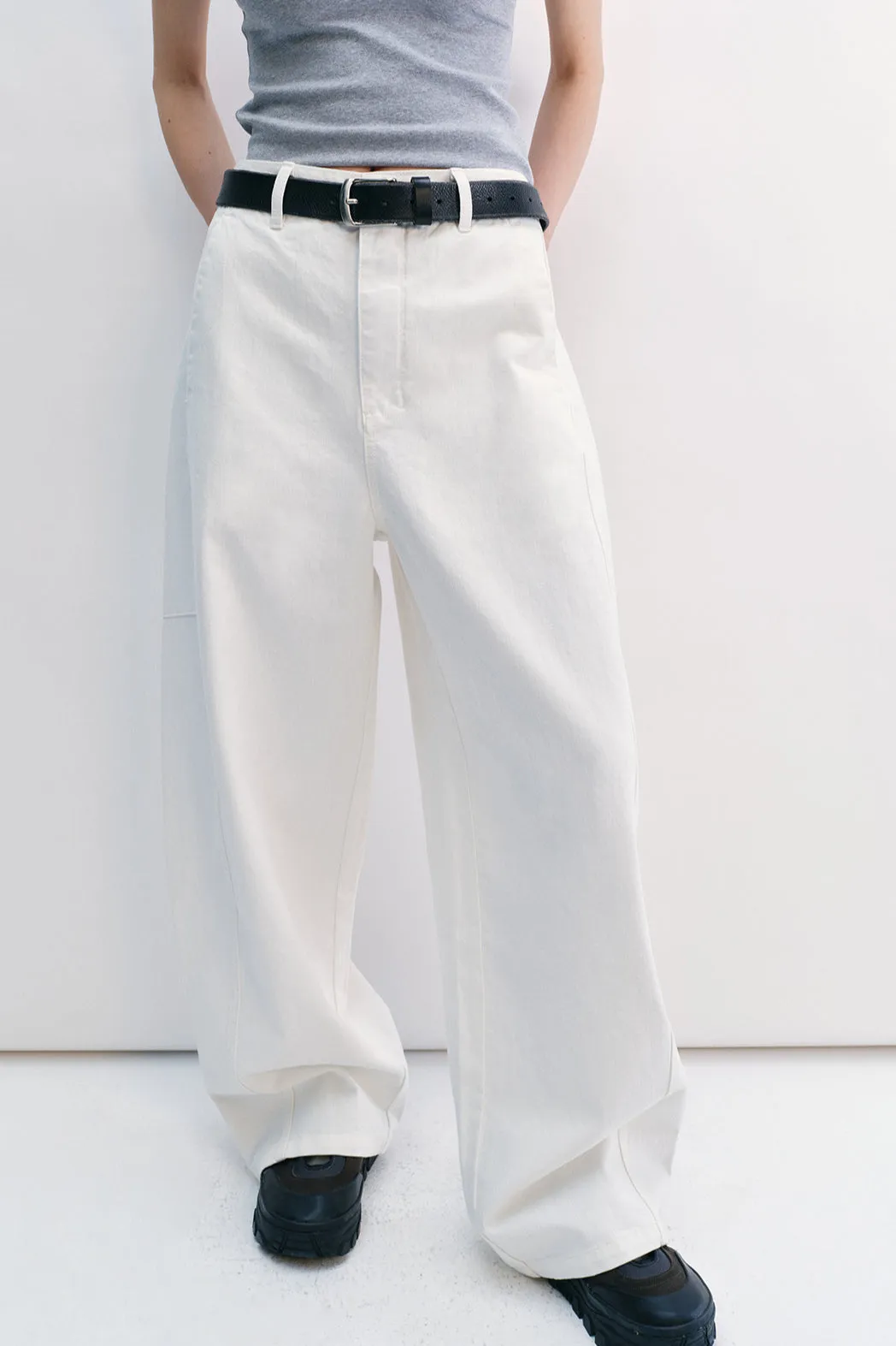 100% cotton wide-leg jeans | 3 color