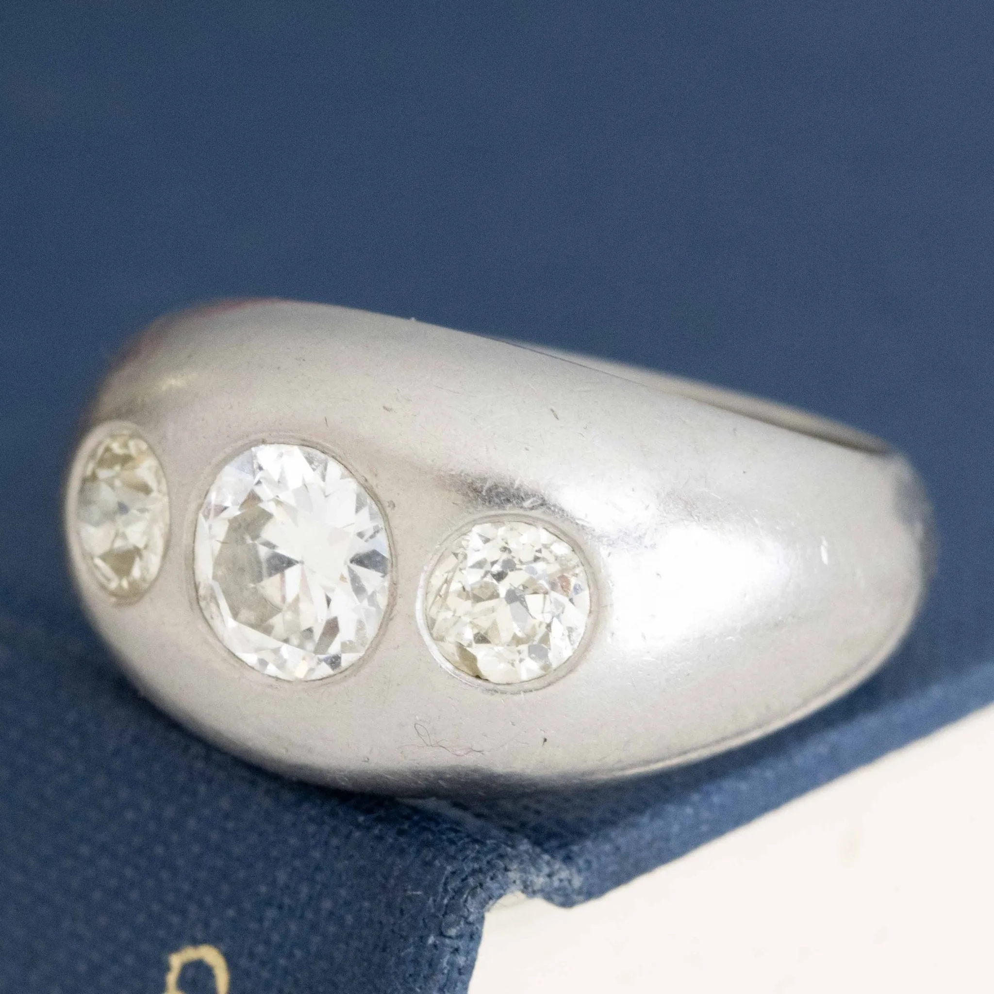 1.50ctw Old European Cut Diamond Trilogy Ring