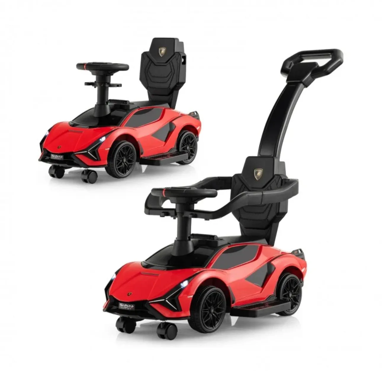 2025 Licensed 3 in 1 Super Cool Lamborghini Push Car / Walking Toy Stroller | Storage | USB | Lights | Sleek Designz