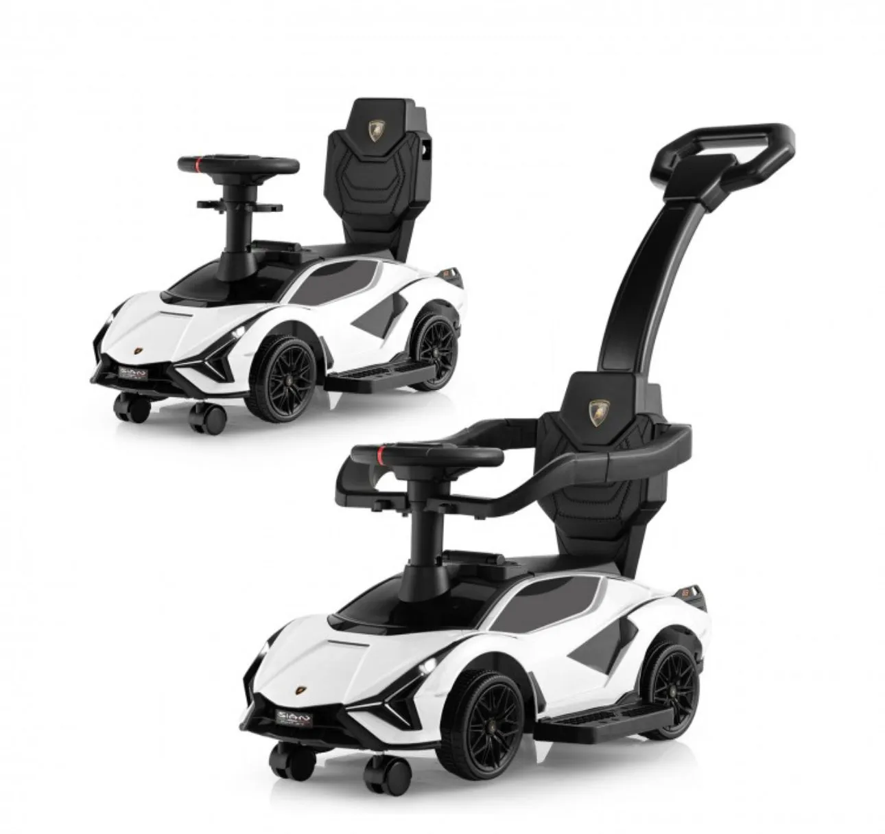 2025 Licensed 3 in 1 Super Cool Lamborghini Push Car / Walking Toy Stroller | Storage | USB | Lights | Sleek Designz