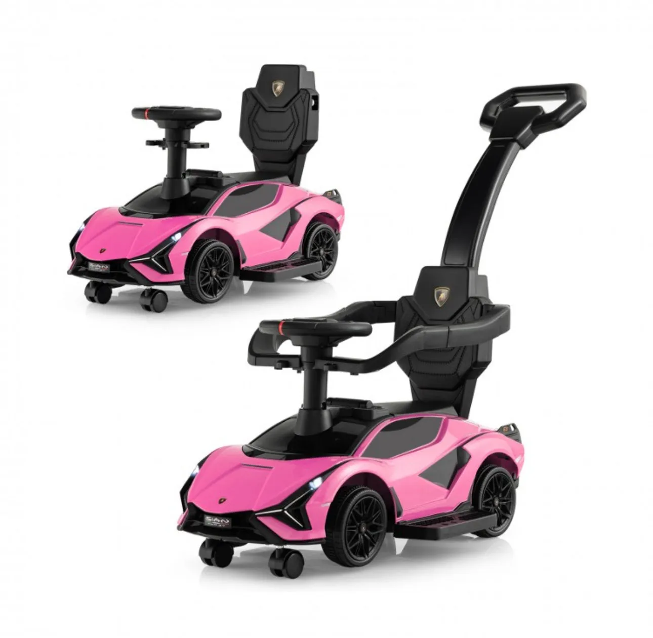 2025 Licensed 3 in 1 Super Cool Lamborghini Push Car / Walking Toy Stroller | Storage | USB | Lights | Sleek Designz