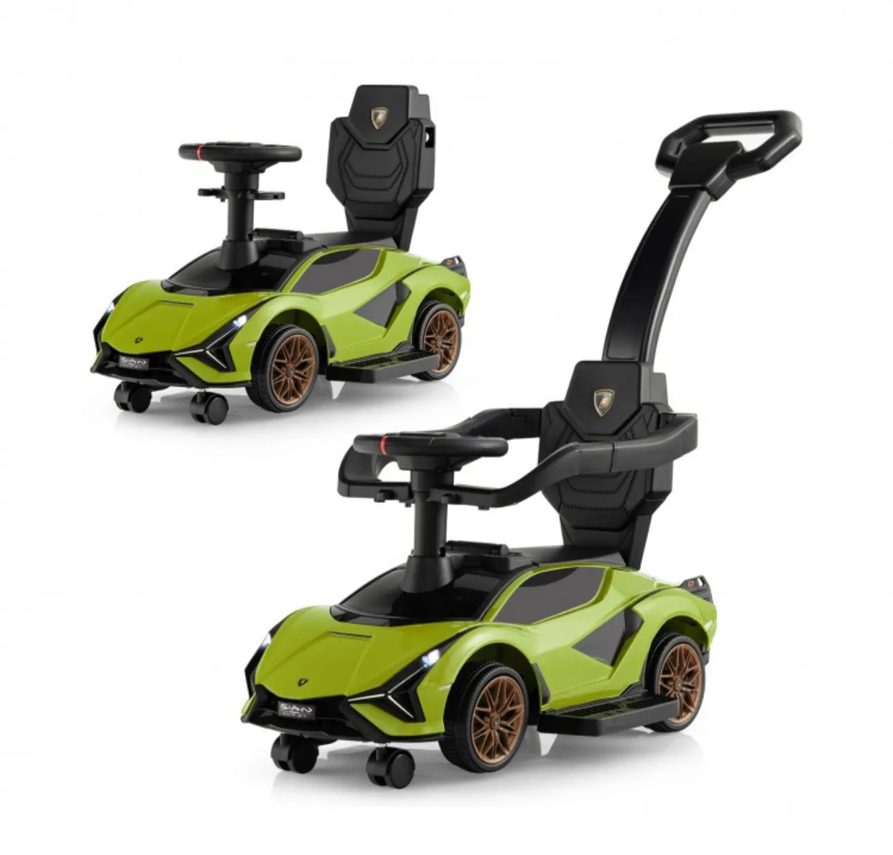 2025 Licensed 3 in 1 Super Cool Lamborghini Push Car / Walking Toy Stroller | Storage | USB | Lights | Sleek Designz