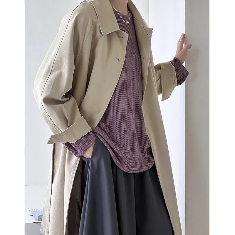 2025 Tachibana popular autumn new commuter senior design style loose knee stand-up collar versatile trench coat 2497