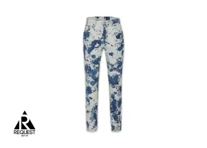 21SS Bleached Camouflage Straight Leg Denim Jeans “Blue/White”