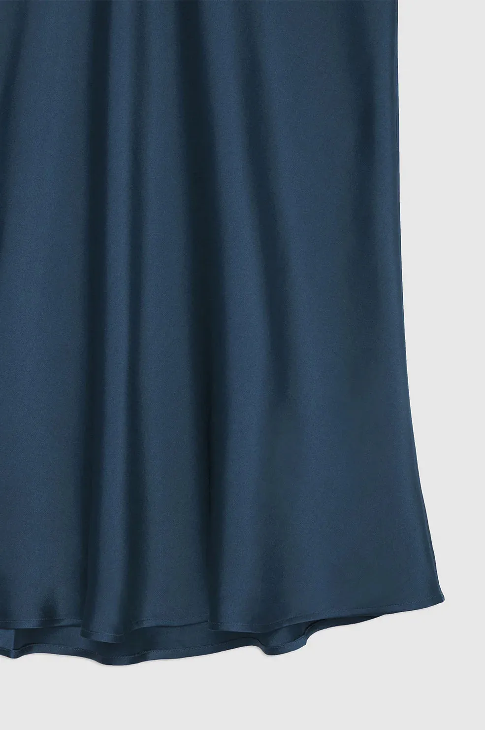 AB Bar Silk Skirt - Navy