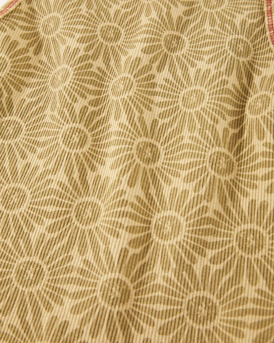 Afends Dandy Pearly Floral Ribbed Singlet - Camel