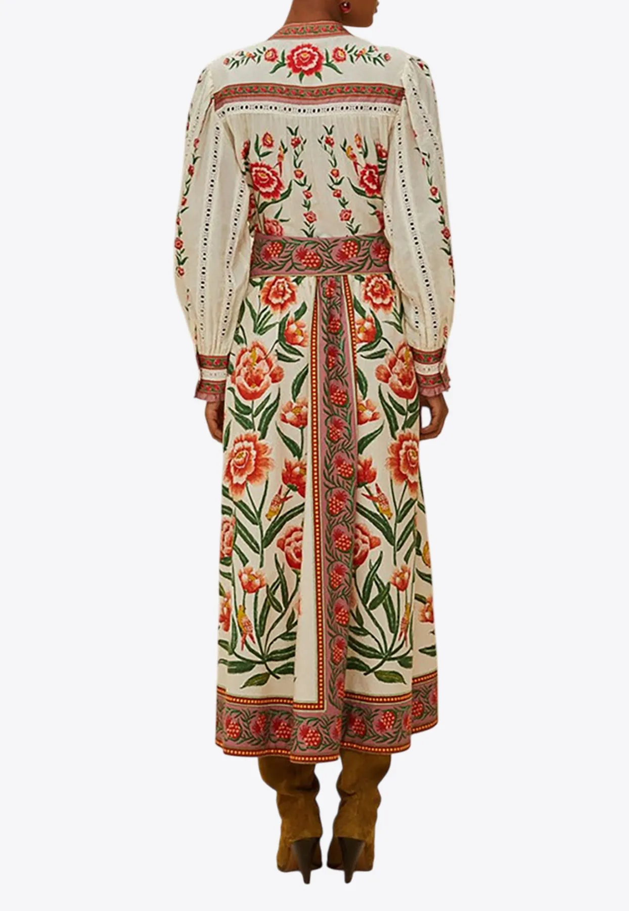 Ainika Delicate Floral Midi A-line Skirt