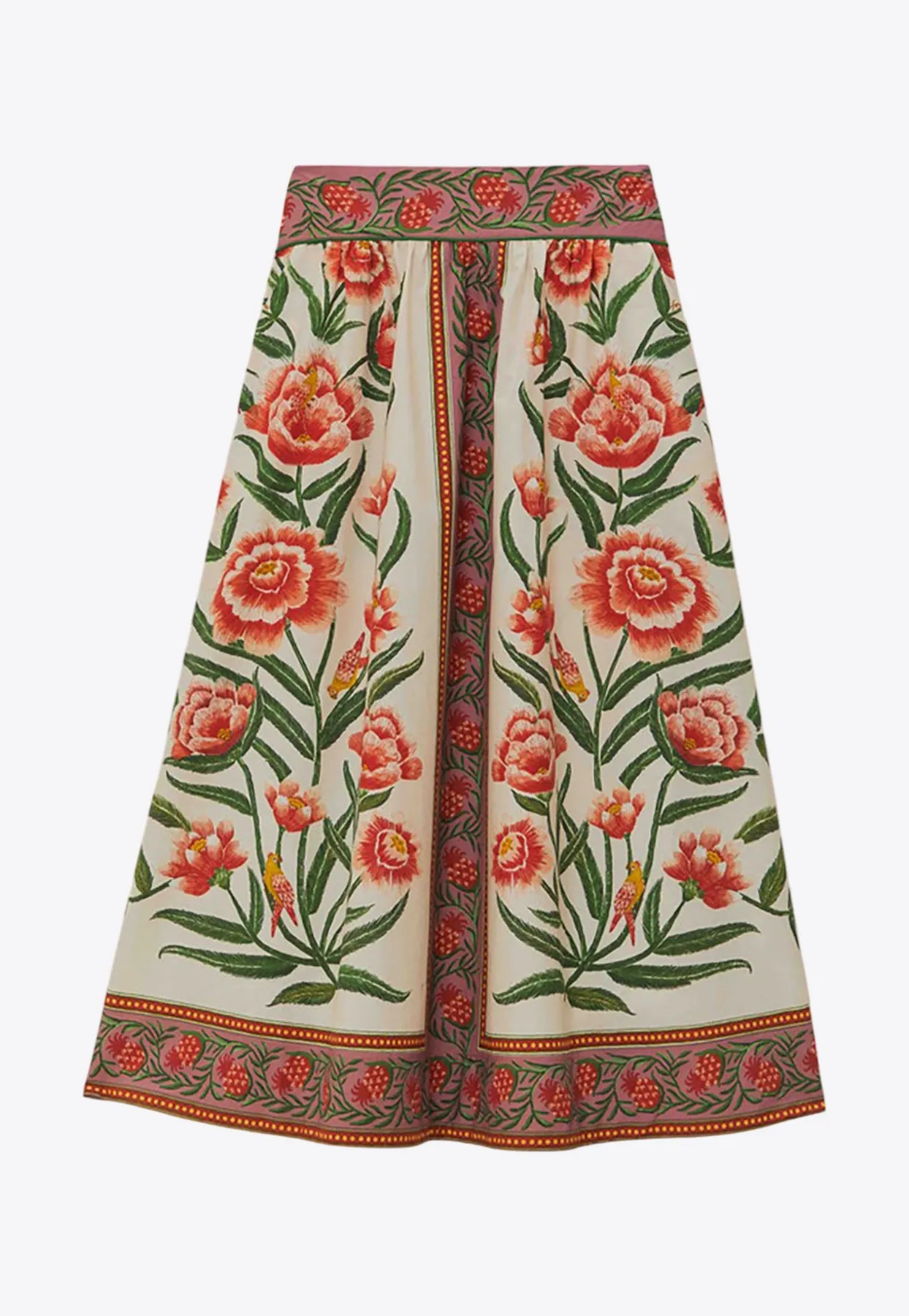 Ainika Delicate Floral Midi A-line Skirt