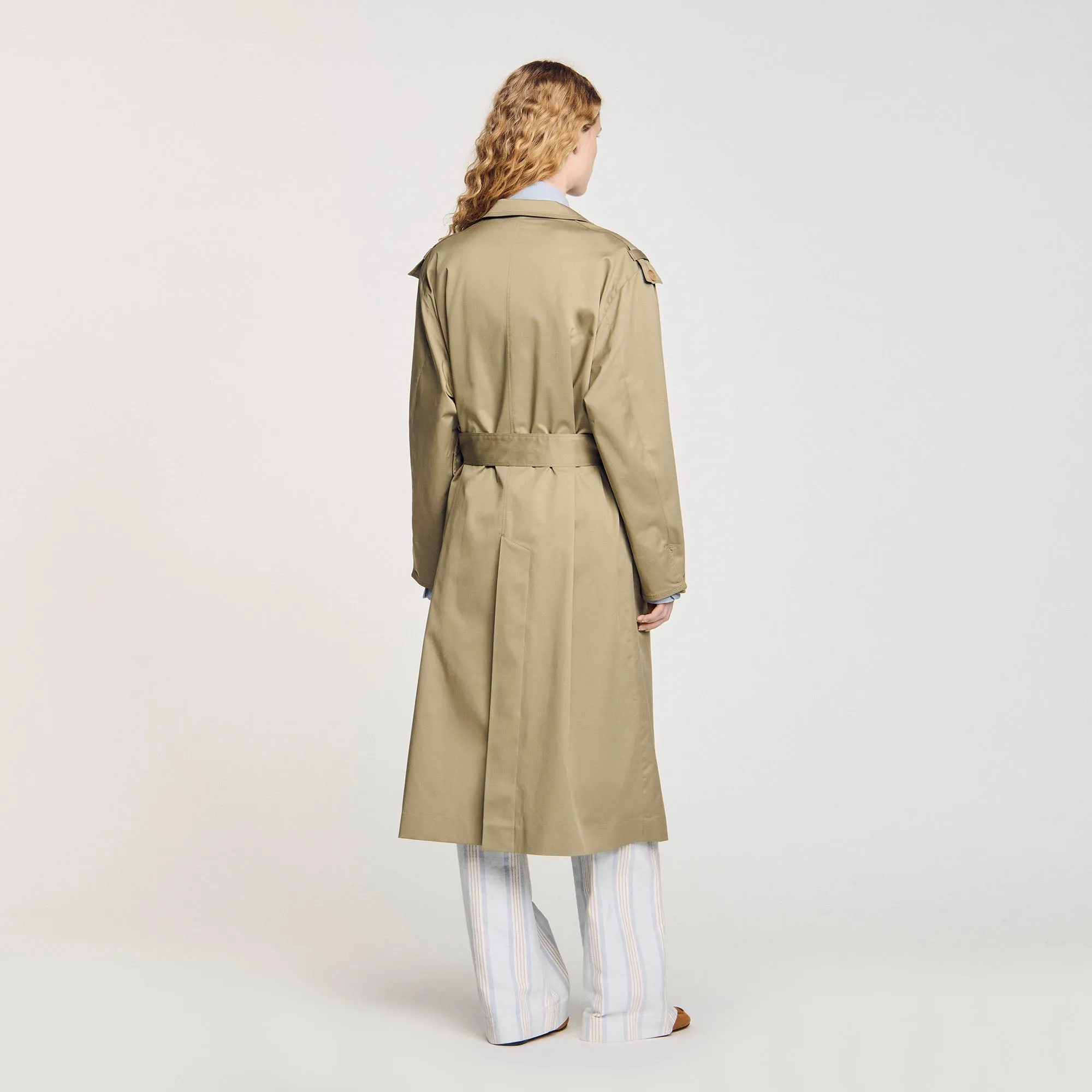 Aliocha Trench Coat With Belt Olive Green