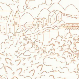Alison Glass - Sunprints 2022 Luminance - Village - Carrot