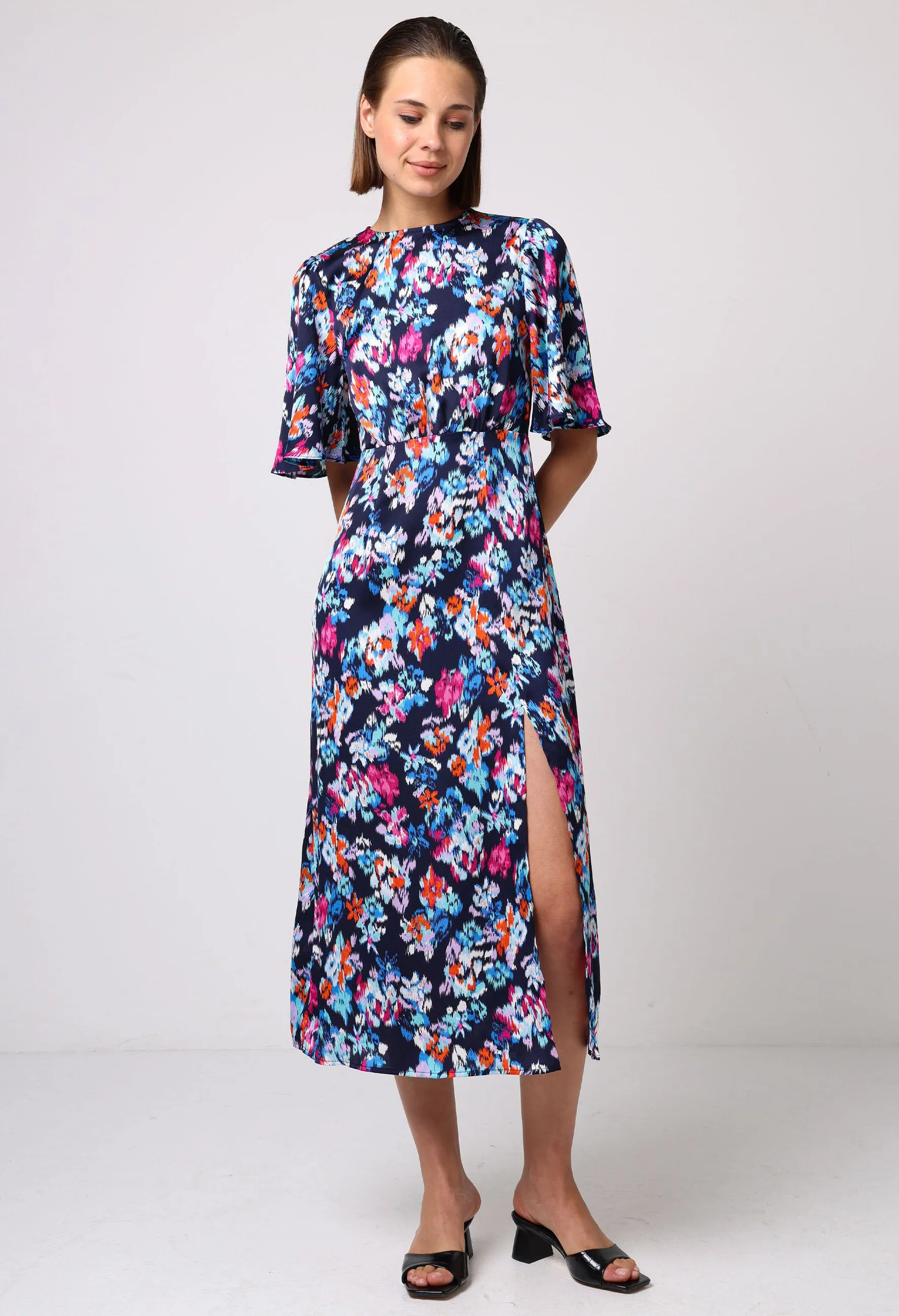 Angel Sleeve Midi Dress