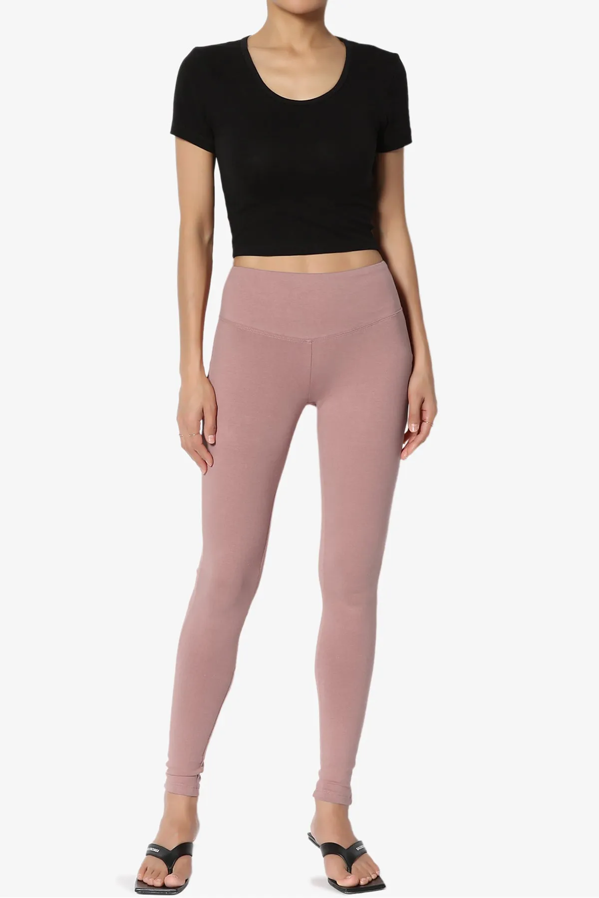 Ansley Cotton Wide Waistband Ankle Leggings MORE COLORS