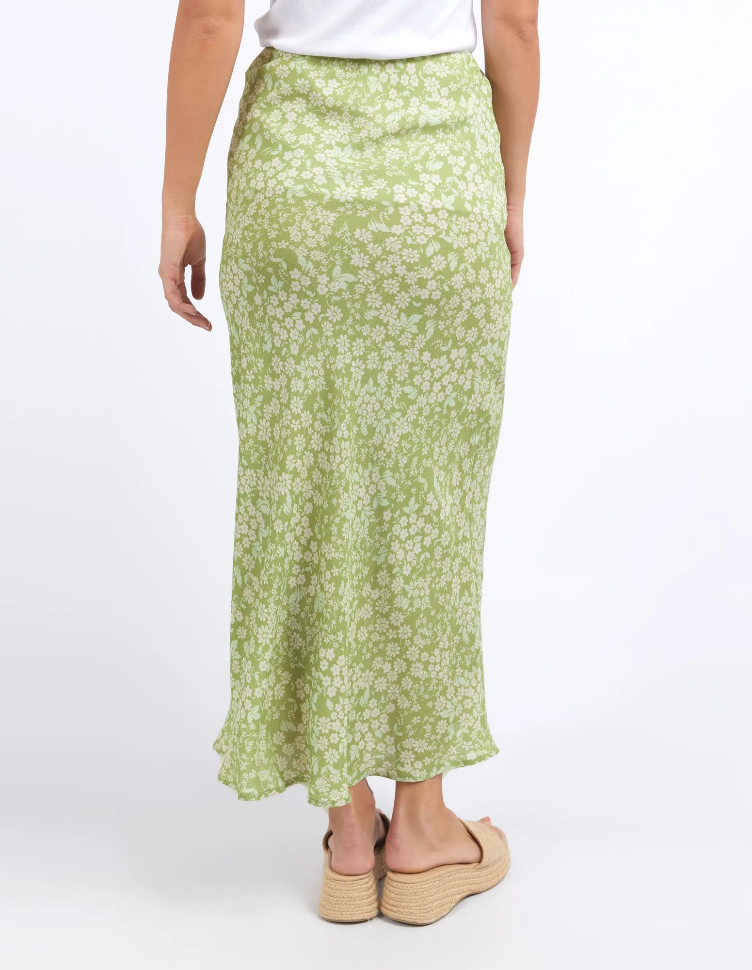 ANTALYA FLORAL SKIRT || LIGHT GREEN
