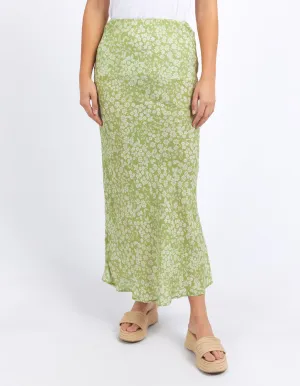 ANTALYA FLORAL SKIRT || LIGHT GREEN