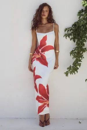Astrid - Flower Slit Maxi Dress