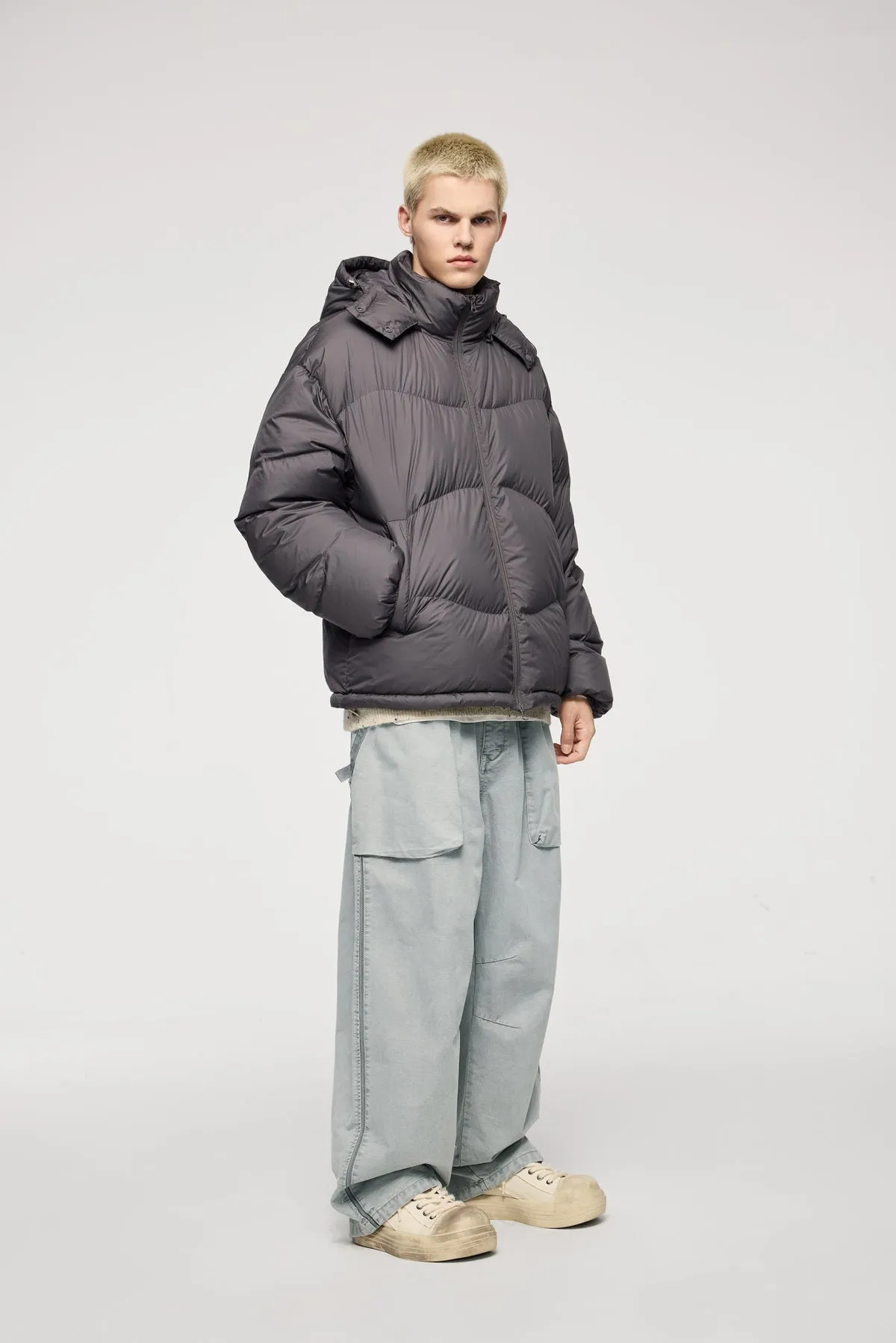 Asute Dyed Thick Utility Straight-Leg Cargo Pants