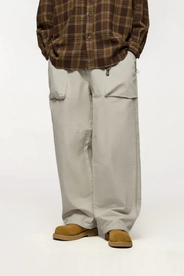 Asute Dyed Thick Utility Straight-Leg Cargo Pants