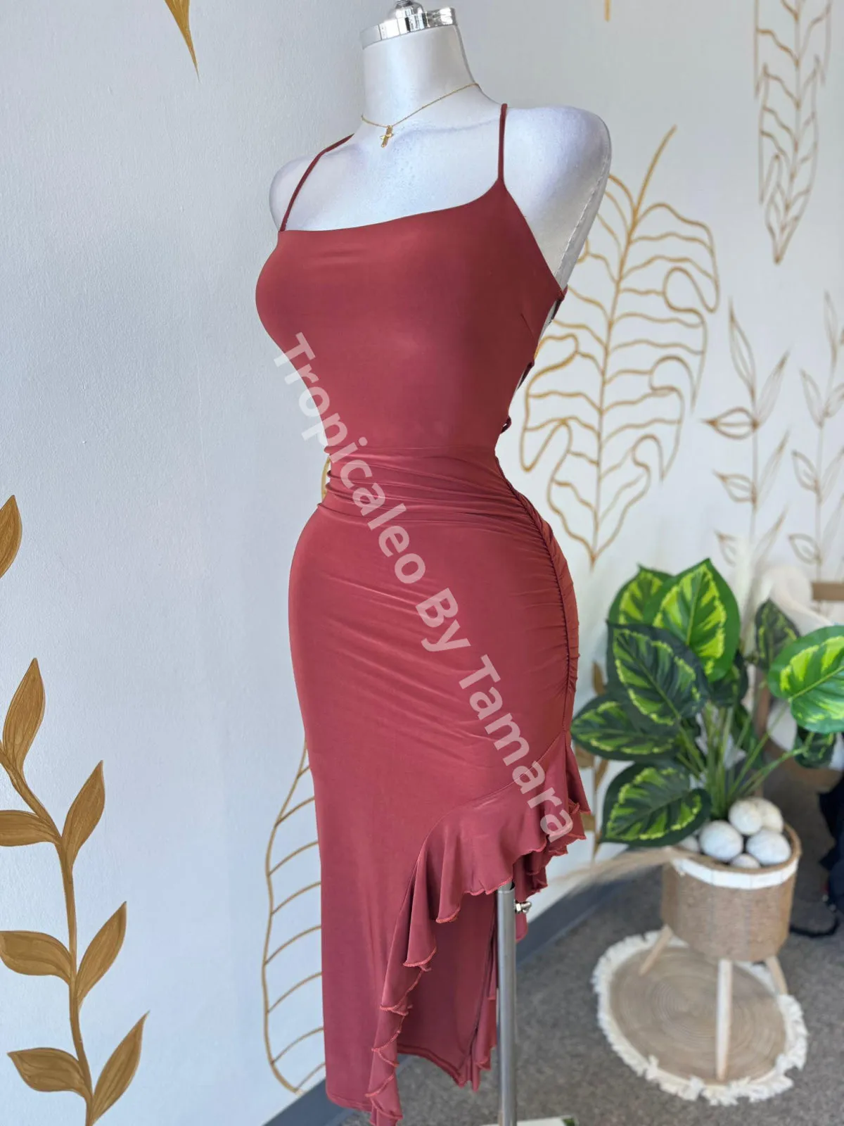 Asymmetrical Long Slit Dress