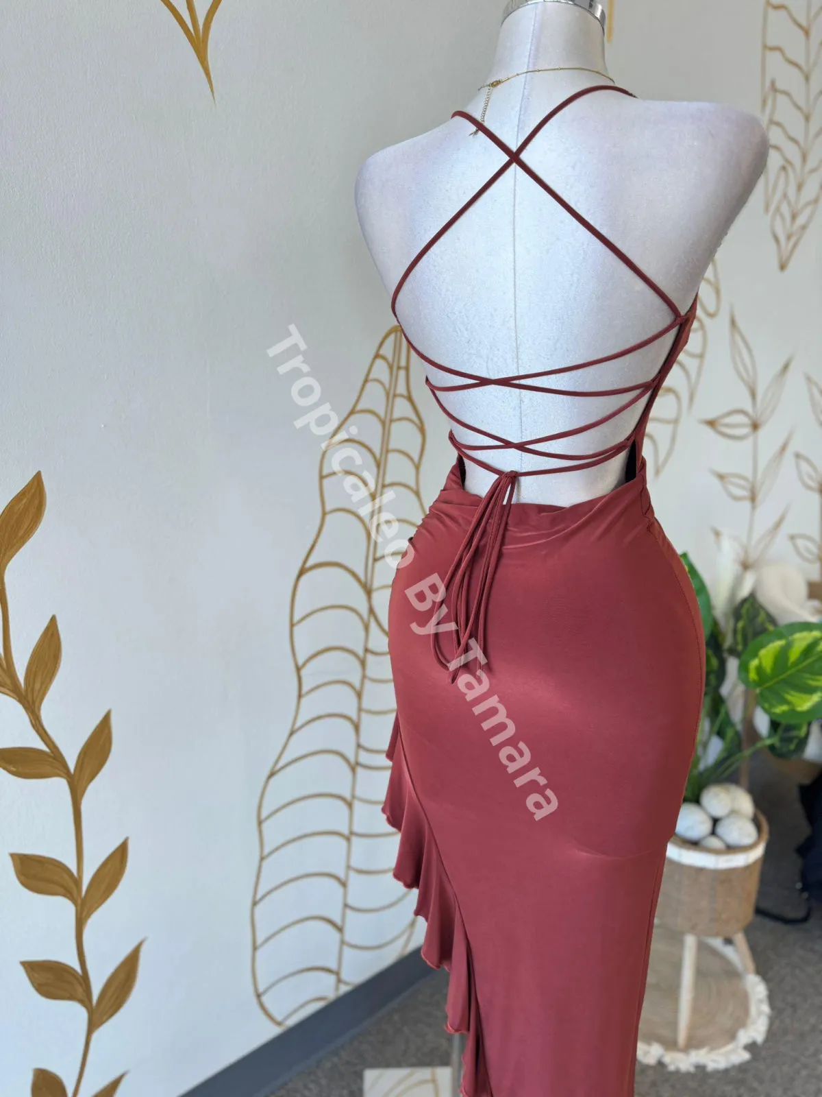 Asymmetrical Long Slit Dress