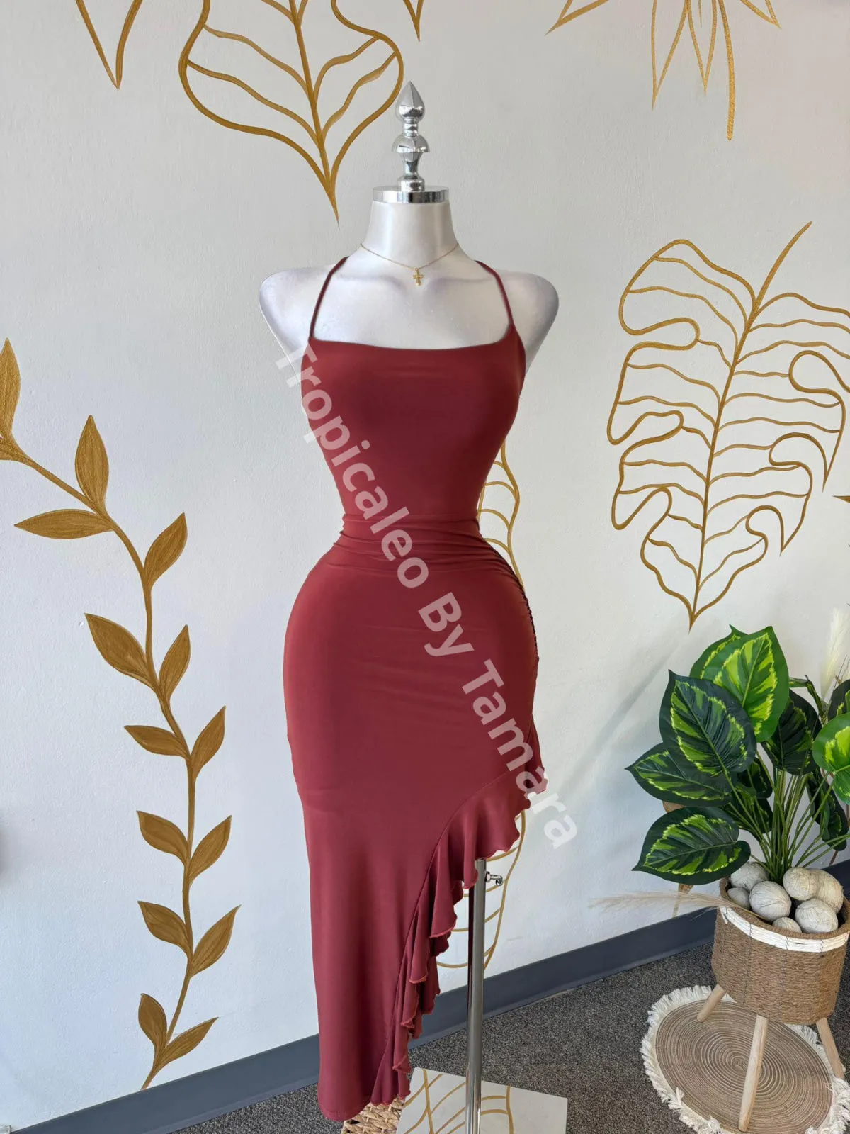Asymmetrical Long Slit Dress