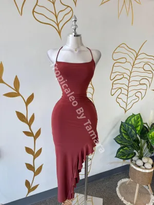 Asymmetrical Long Slit Dress