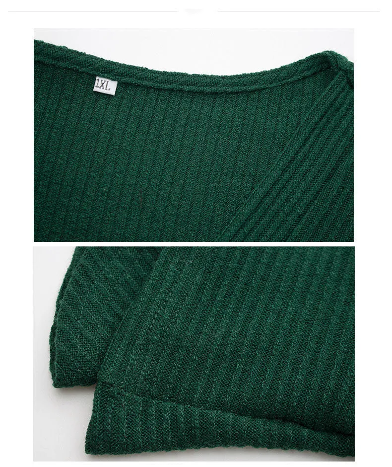 Autumn and Winter Large Size Dress V-neck Sexy Skirt