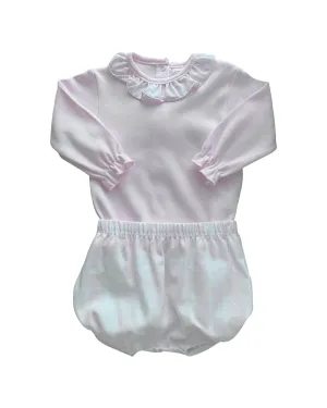 Baby Pink & White Check Jam Pant Set