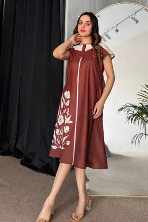 Bare Brown Summer Midi Dress