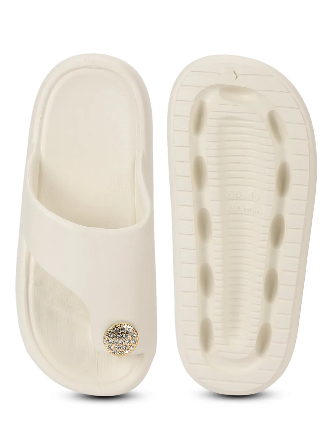 Beige PU Toe Ring Slip-On Flats (TC-RS4200-BEIG)