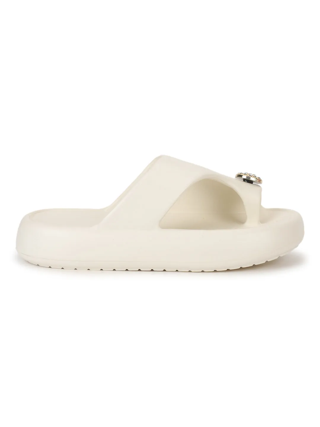 Beige PU Toe Ring Slip-On Flats (TC-RS4200-BEIG)