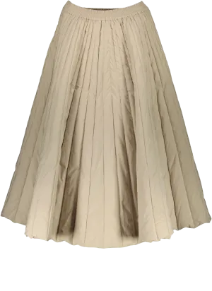BEIGE QUILTED A LINE SKIRT