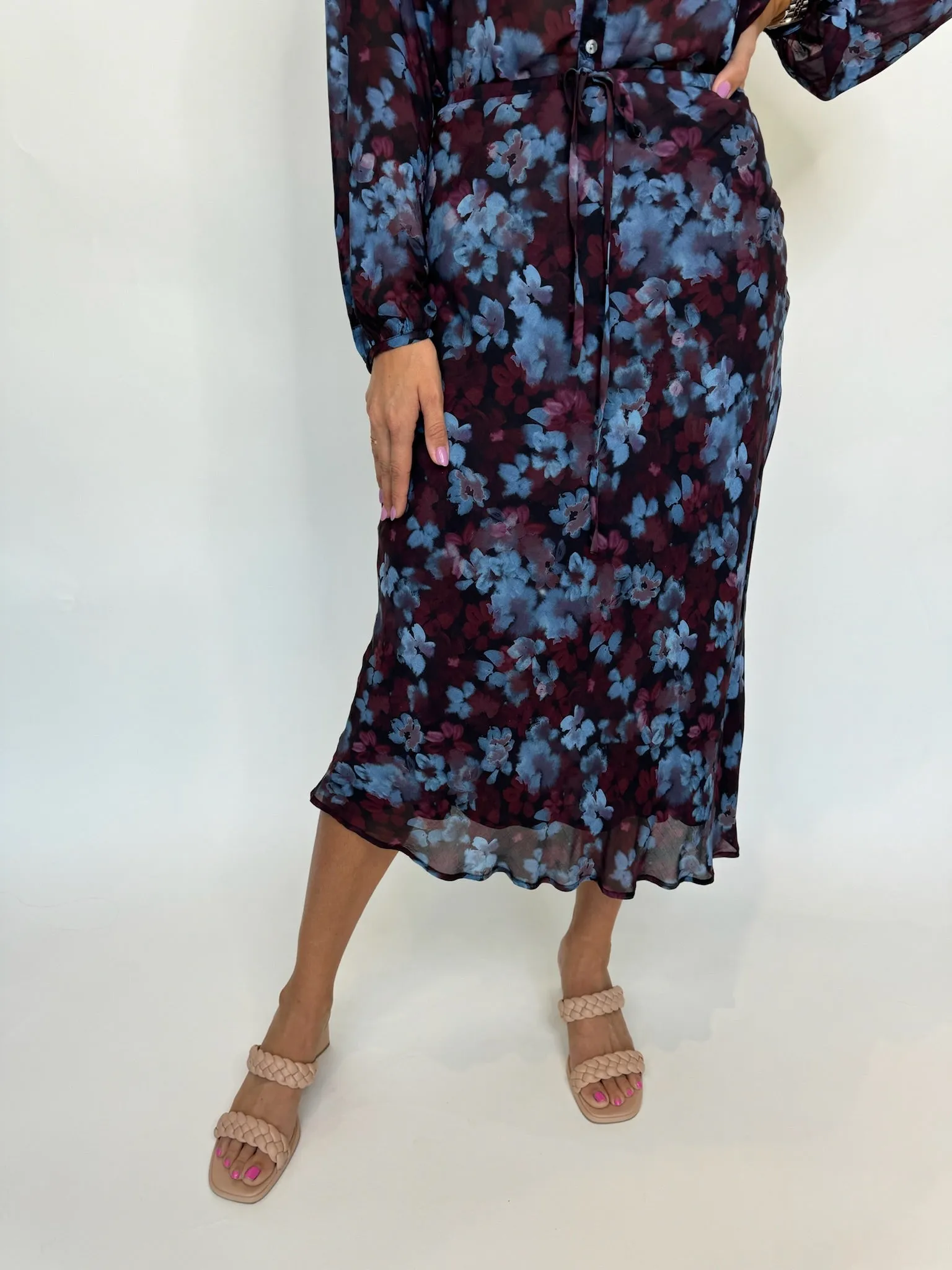 Bella Dahl Bias Midi Skirt With Tie