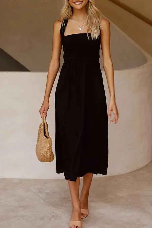Bendetta - midi dress with pockets and ruffled crossed back