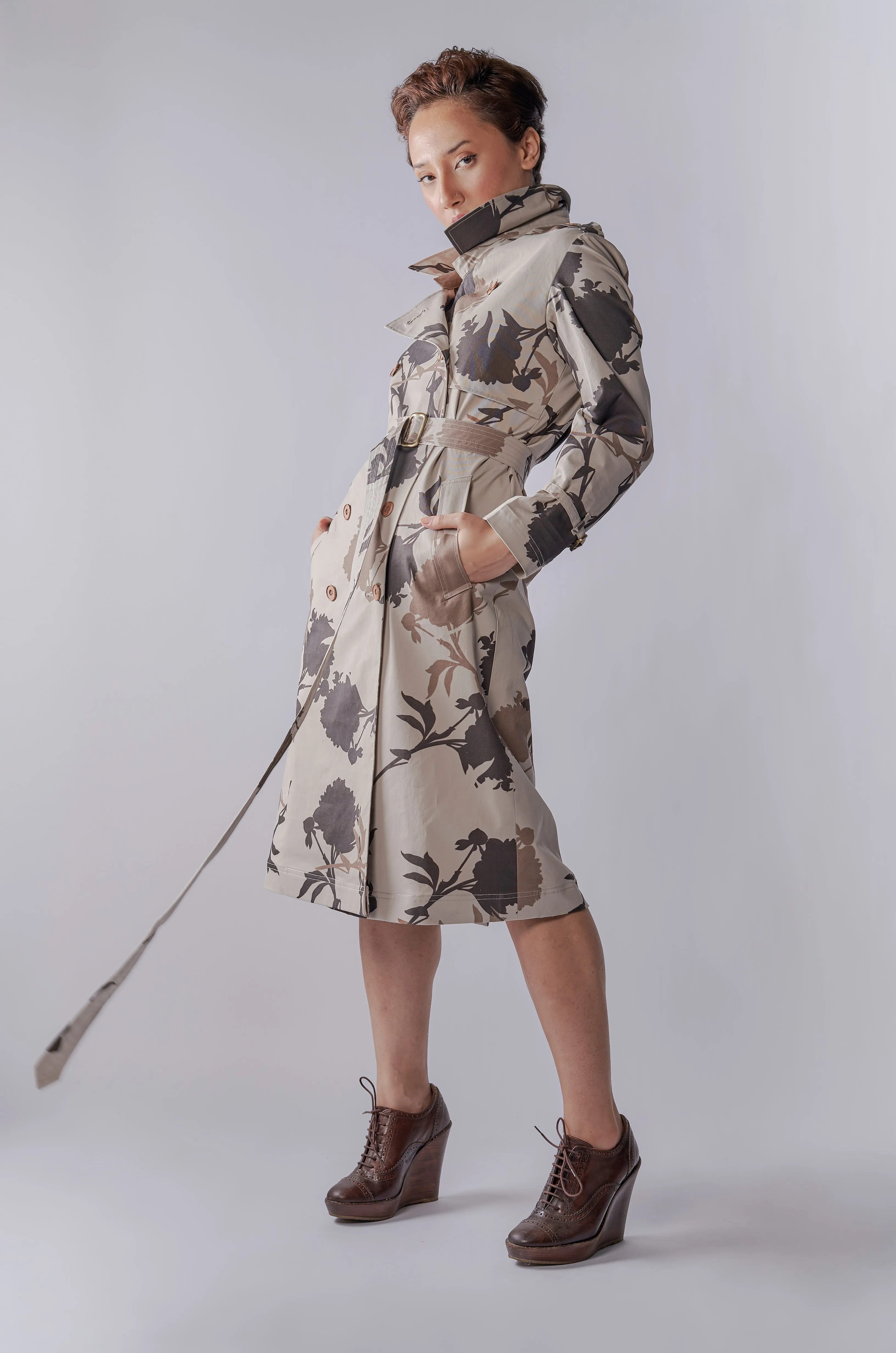 Biscotti Floral Trench