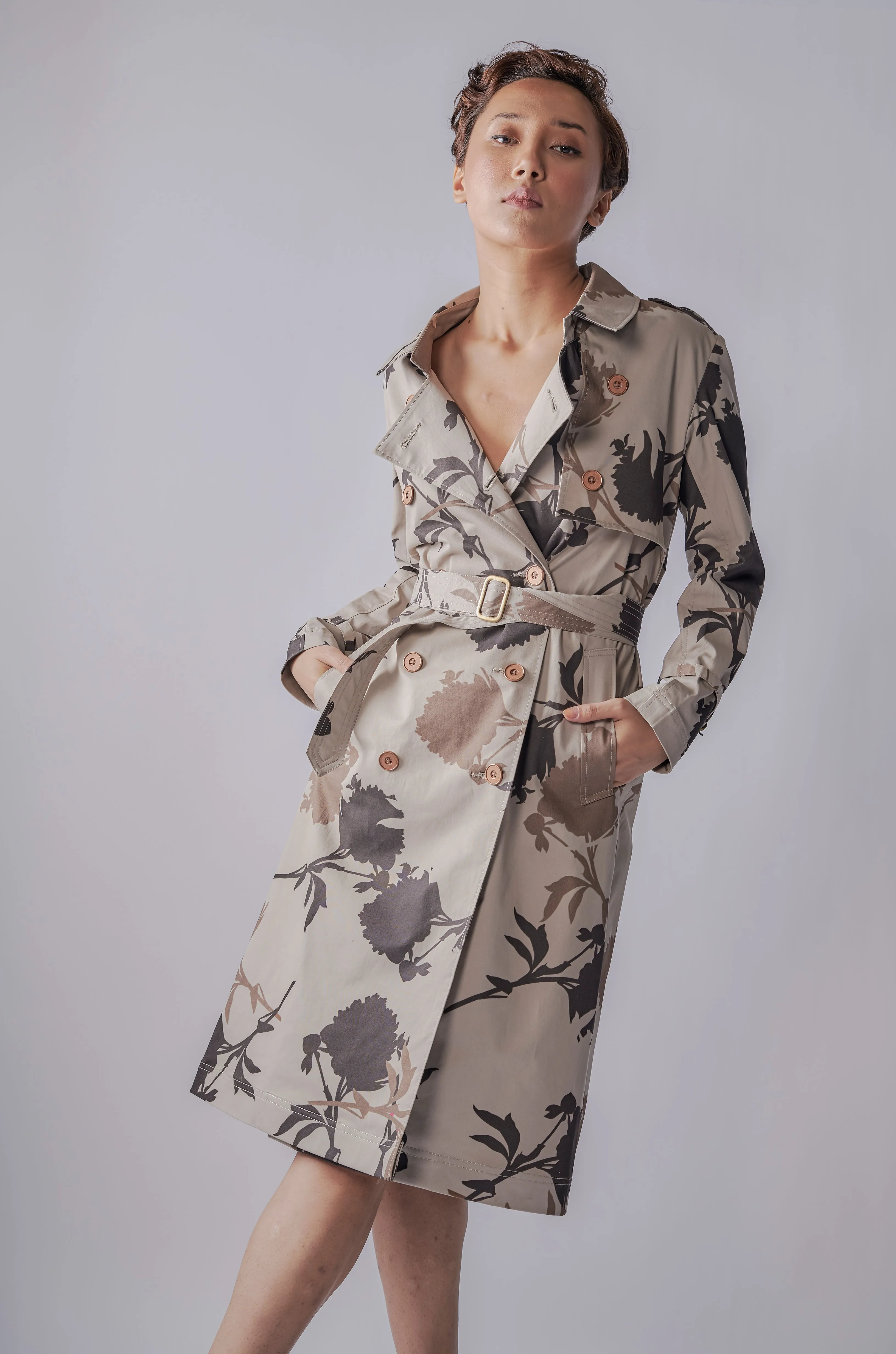 Biscotti Floral Trench