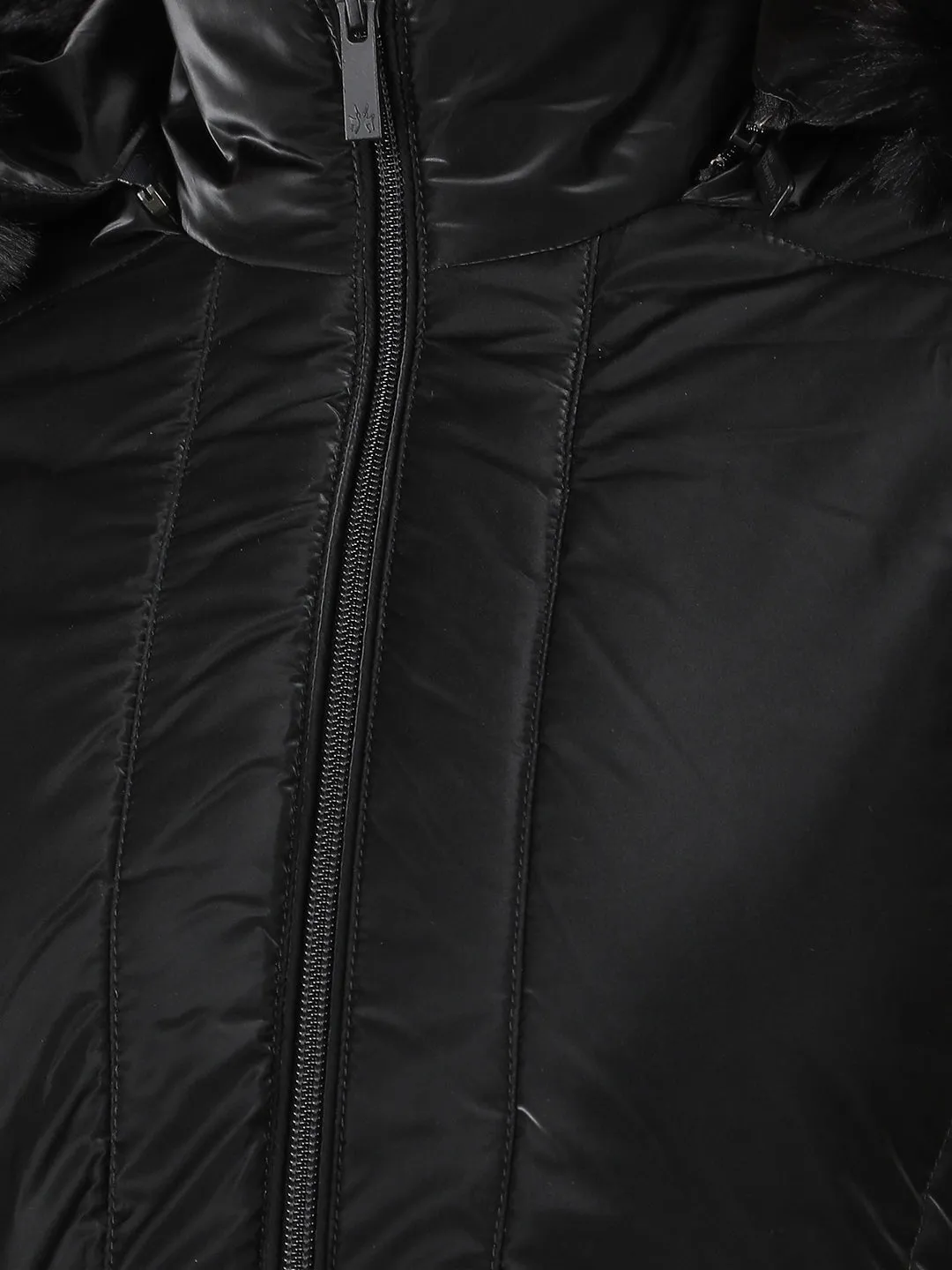 Black Long Length Quilted Jacket