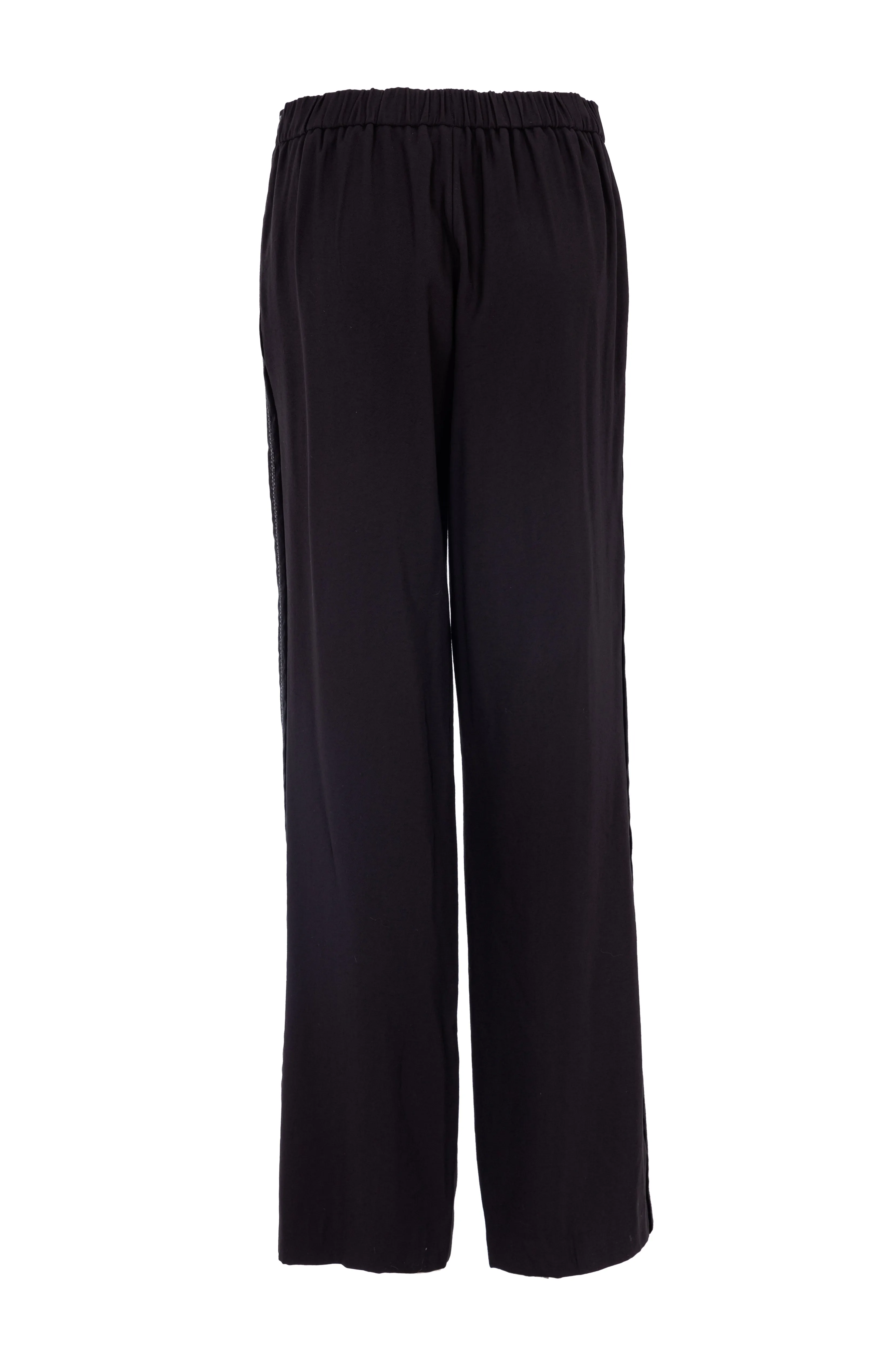Black straight-leg trousers