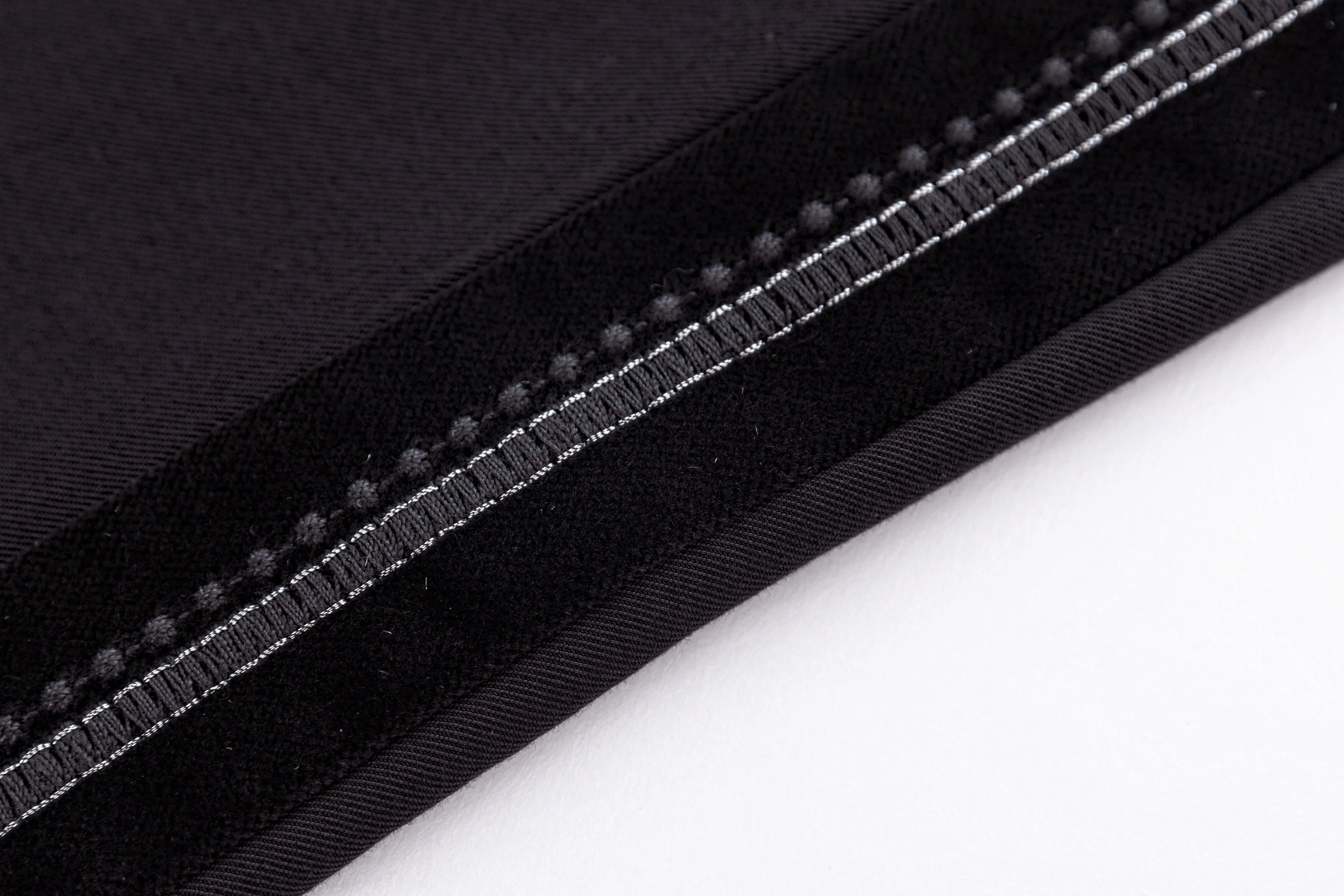 Black straight-leg trousers