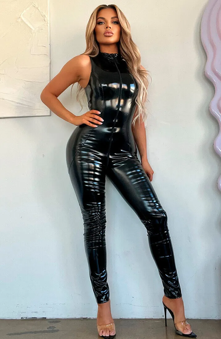 Black vinyl catsuit - Taking Control