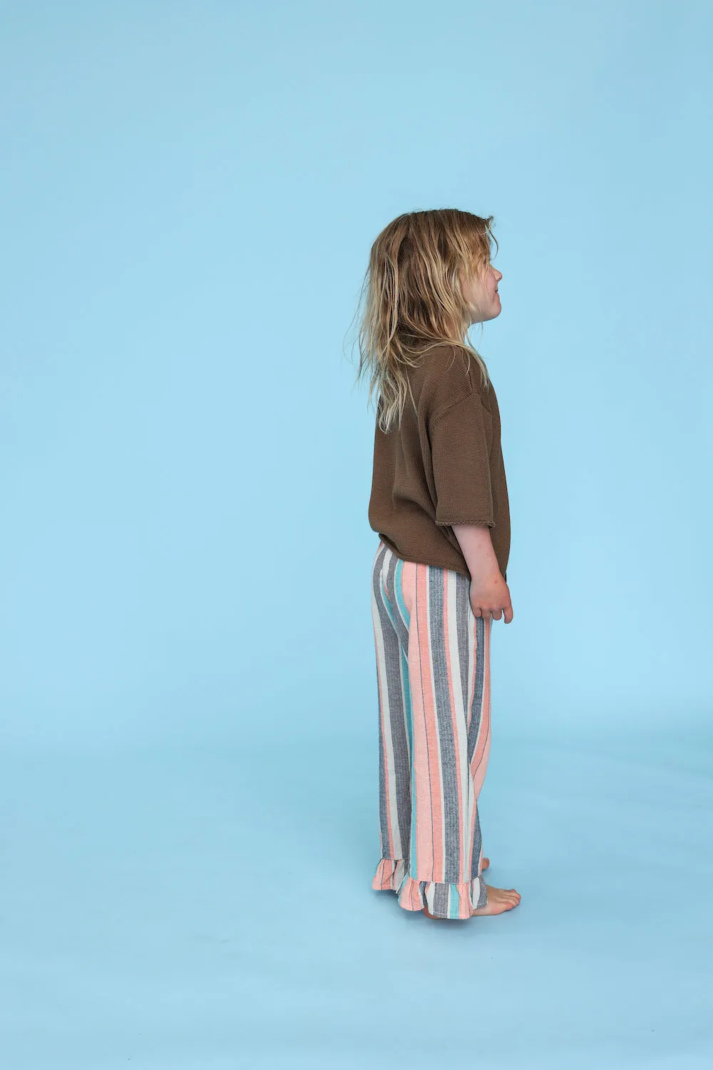 Blanket Stitch Knitted Tee - Cafe