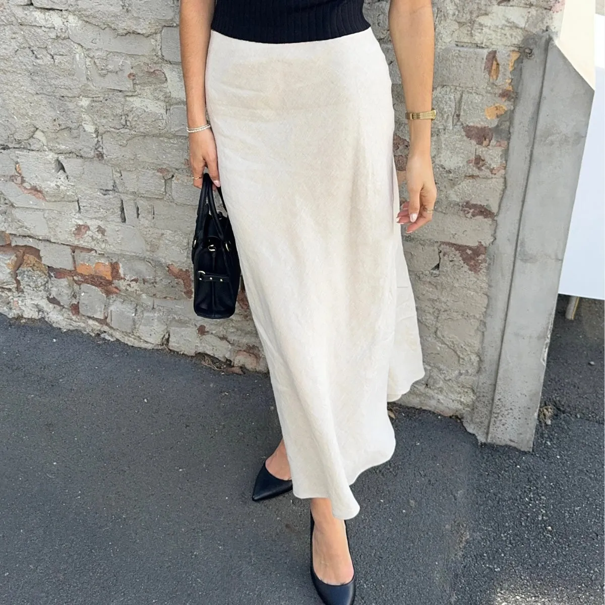 Bliss Linen Skirt (Natural)