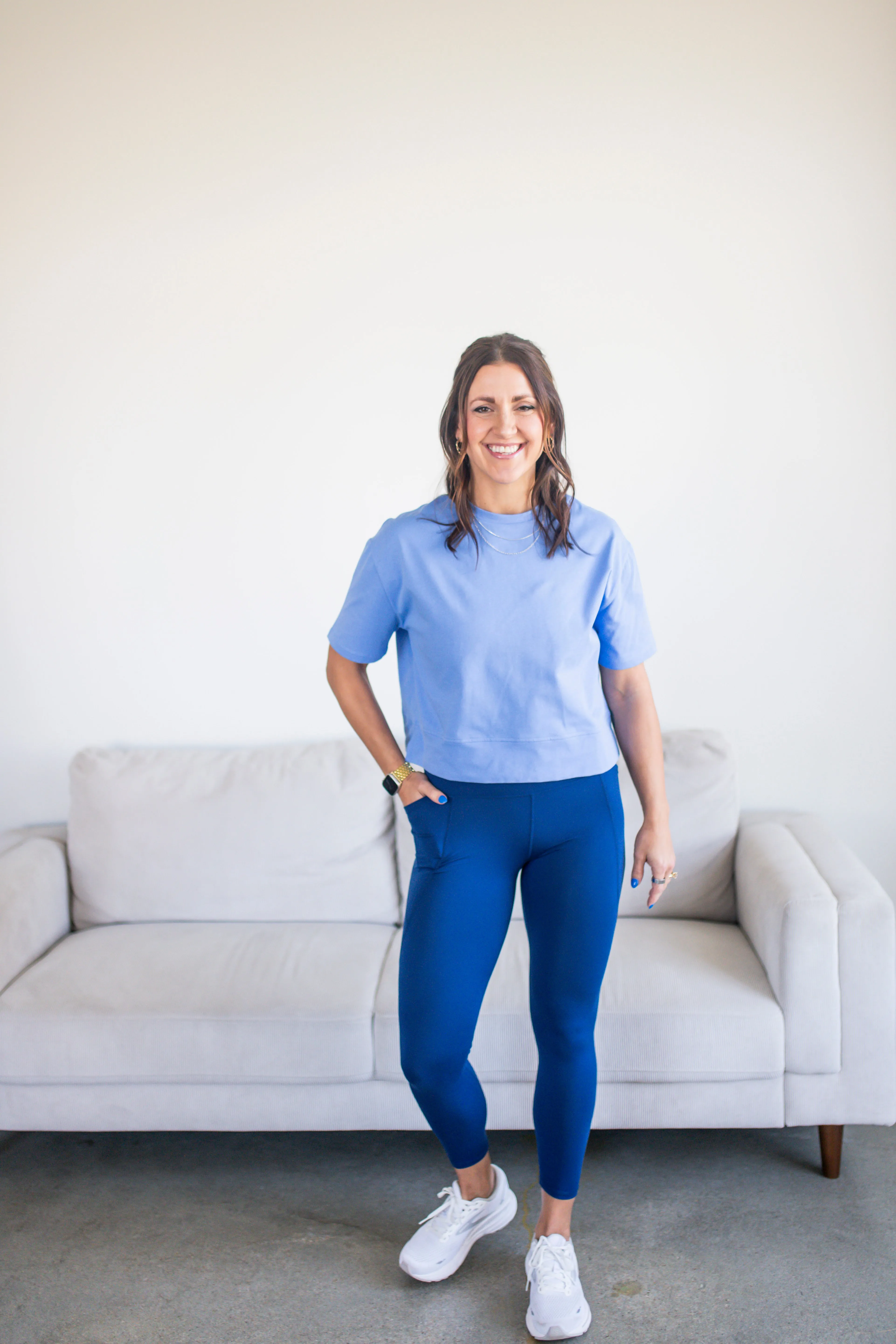 Blue Boxy Knit Top