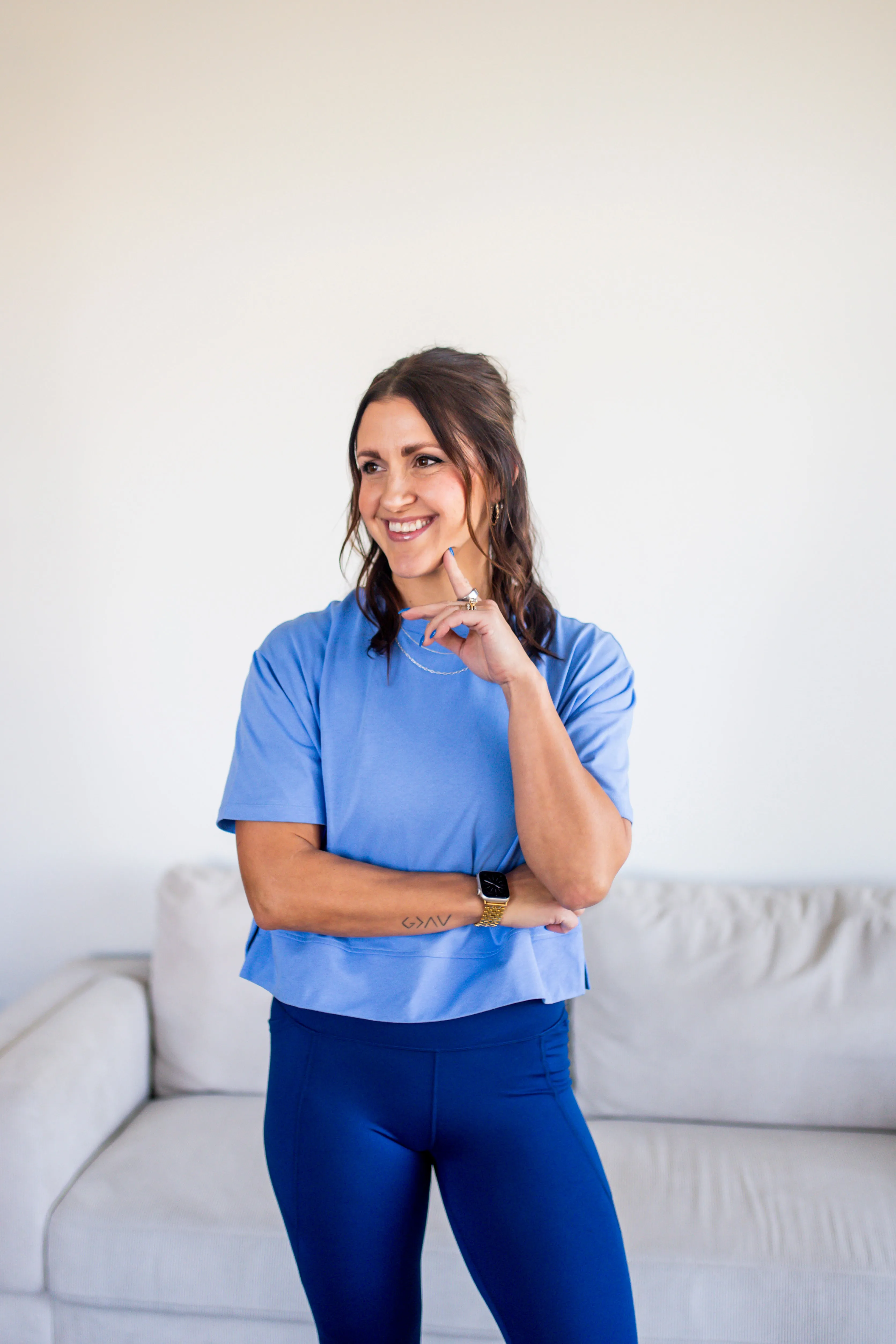 Blue Boxy Knit Top