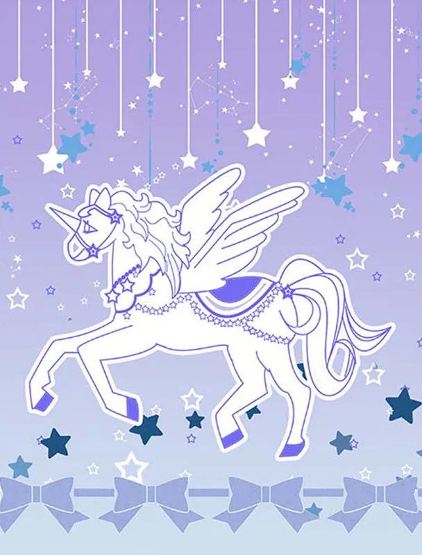 Blue Unicorn Print Lace Lolita Skirt