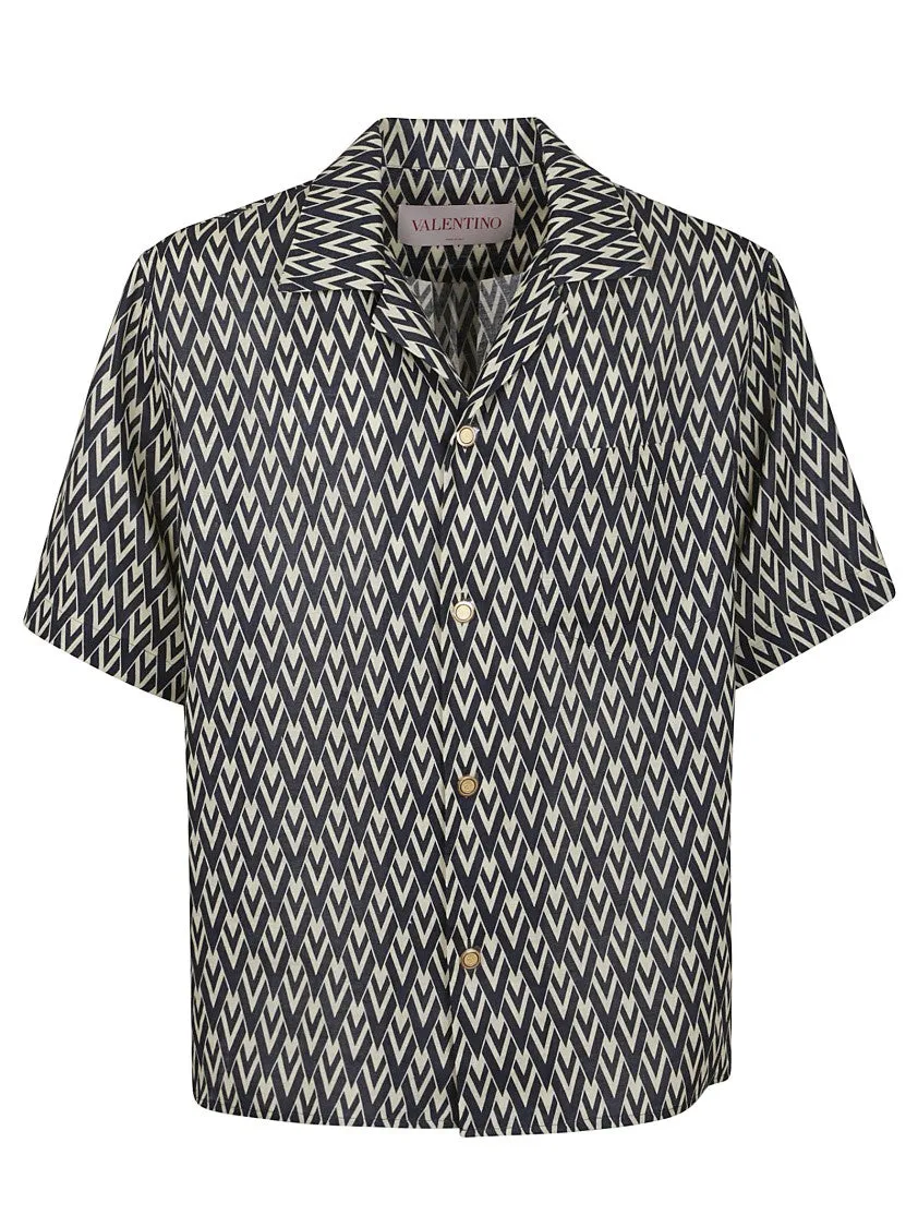 Boxy Fit Linen Bowling Shirt
