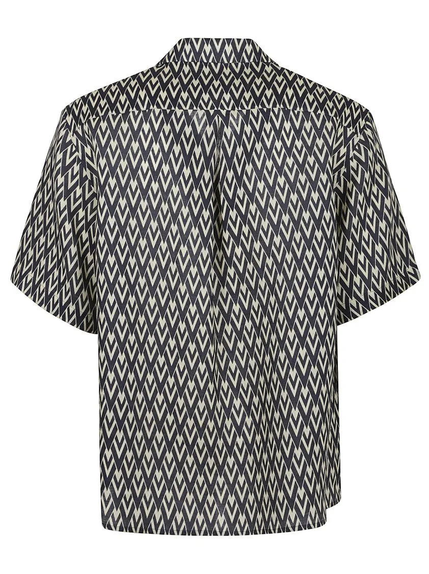 Boxy Fit Linen Bowling Shirt