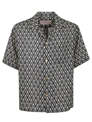 Boxy Fit Linen Bowling Shirt