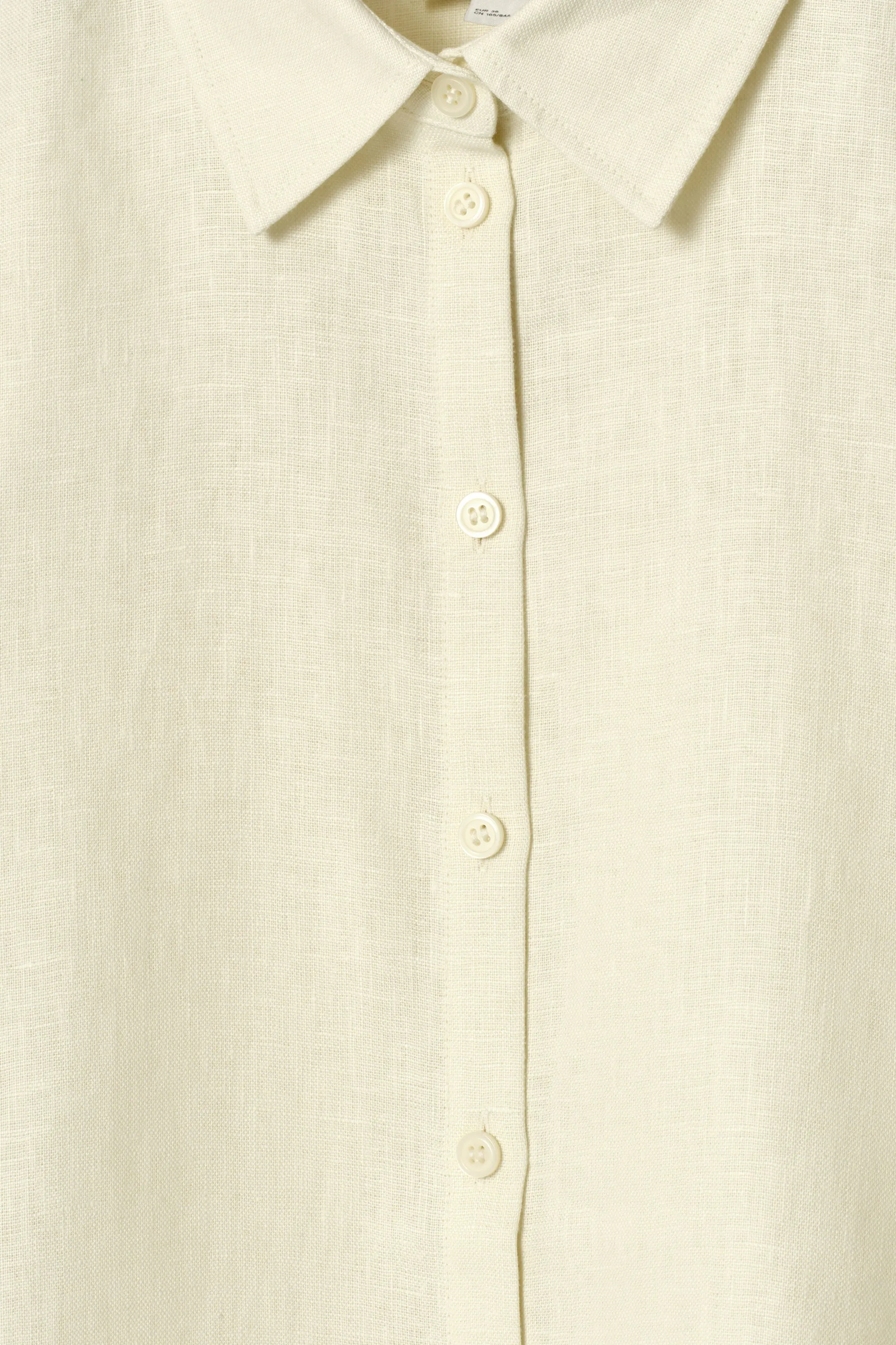 Boxy short-sleeved linen shirt