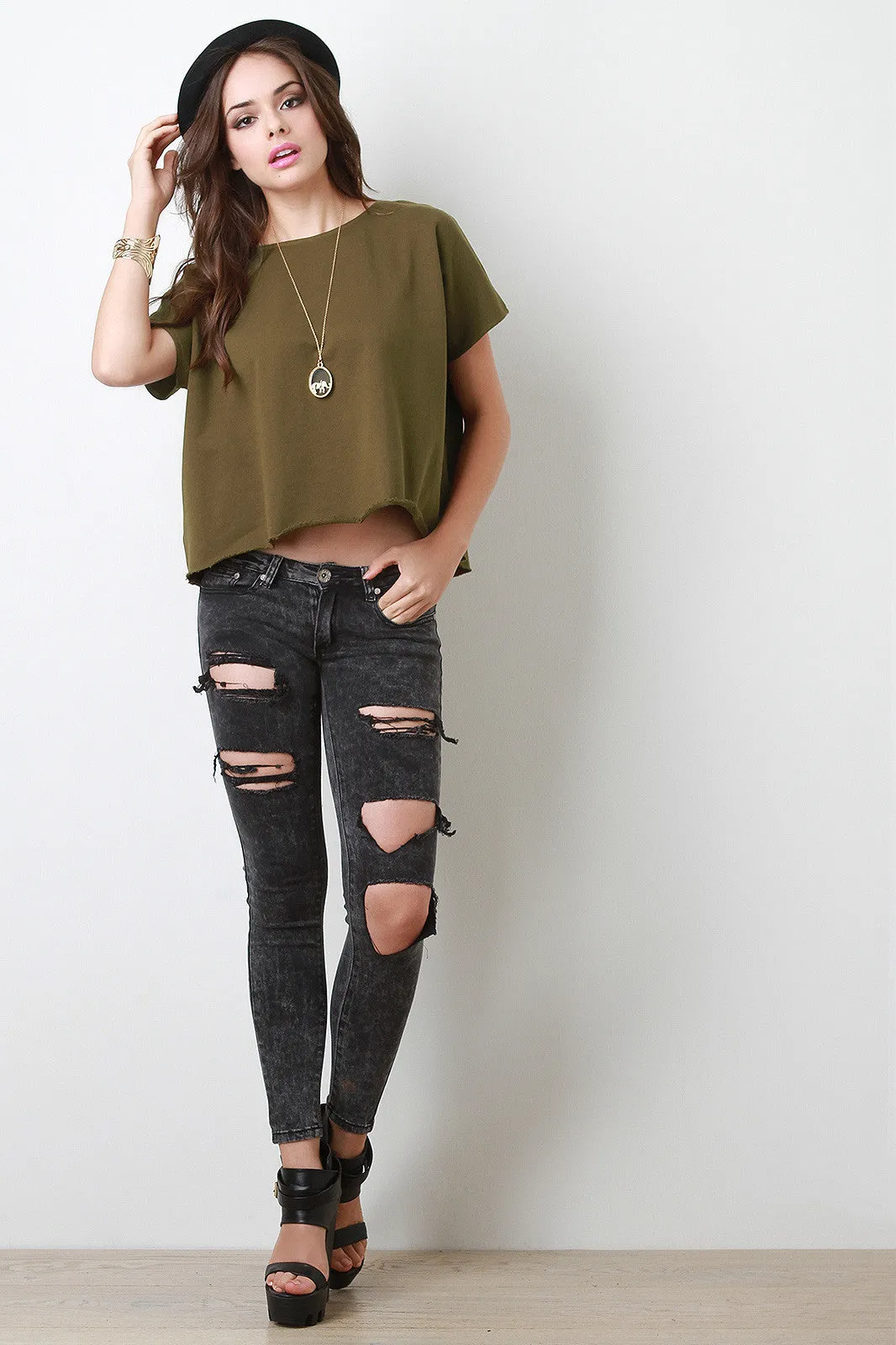 Boxy Sweat Shirt Tee