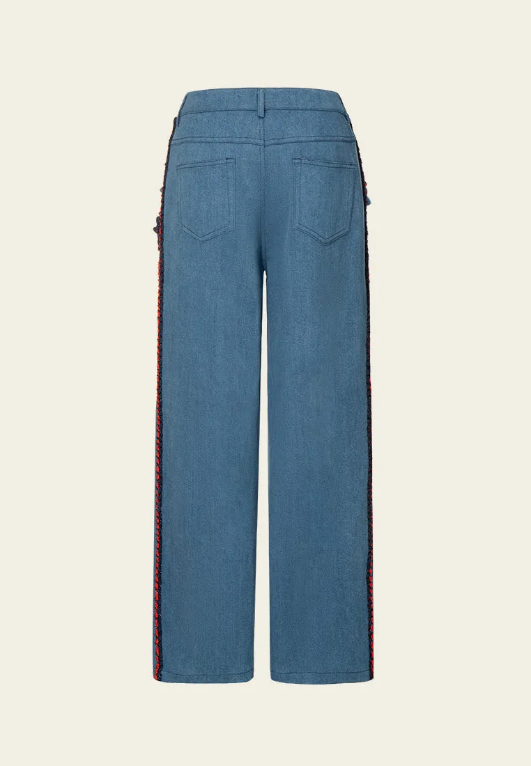Braided-detail Sideseam Tsumami Zaiku Jeans